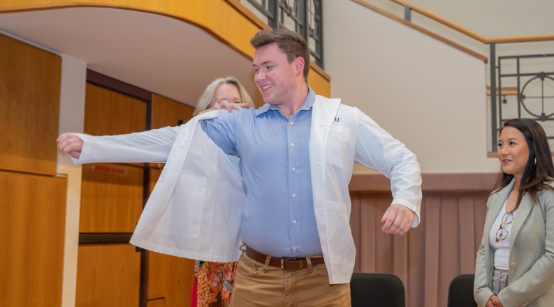 Student receives a white coat