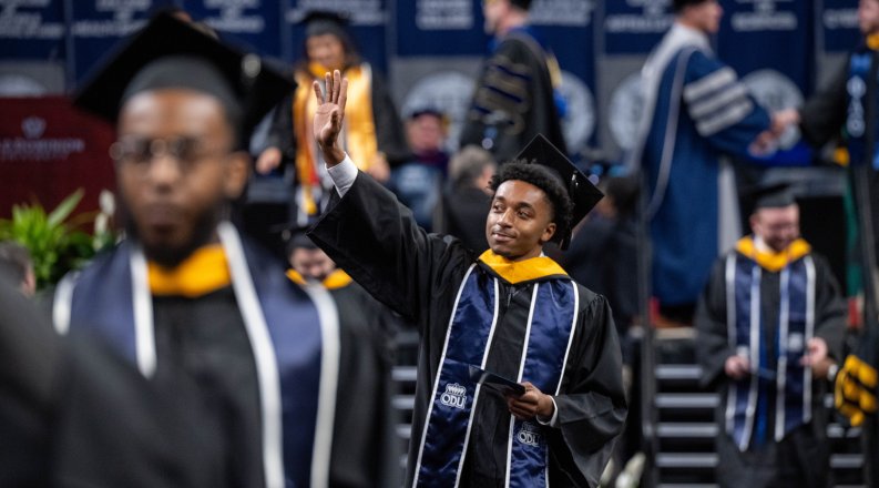 Students at ODU's commencement.