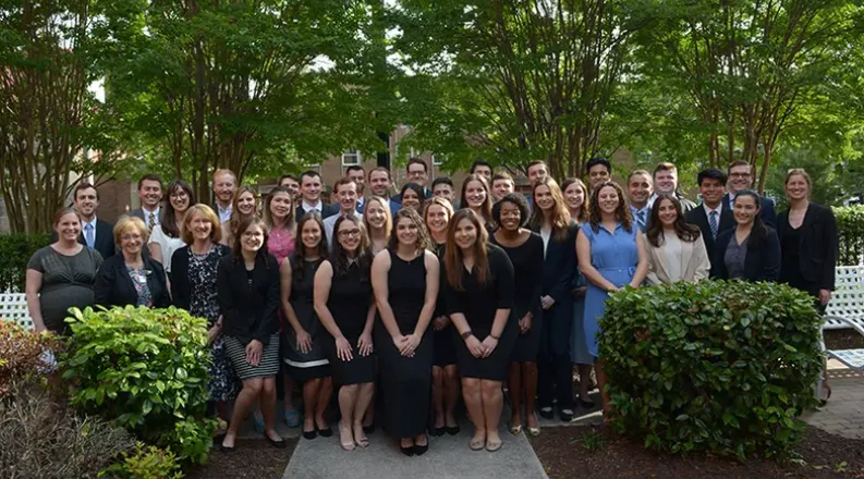 students posing in group photo for EVMS AOA honor society