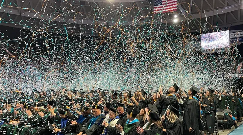 students celebrating