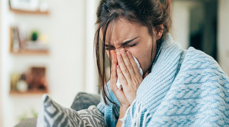 Person sneezing