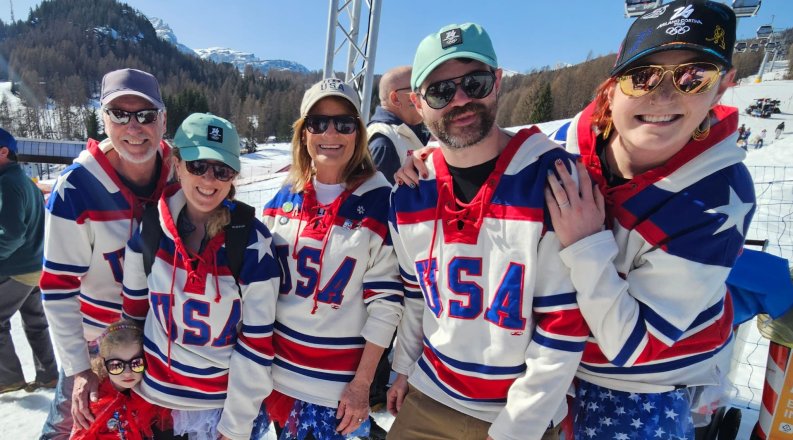 Tess Pleban and her family at the Paralympic Games