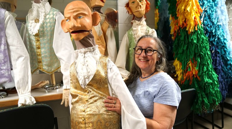 Maragaret Cheney with Puppets