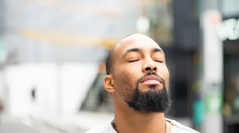 Black Man meditating