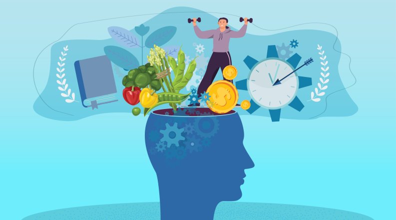 Graphic showing New Year's resolutions