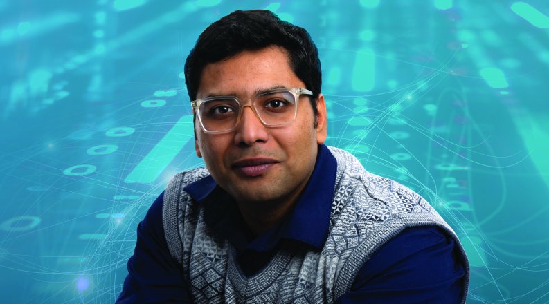 A portrait of Aditya Chakraborty, Ph.D.,  an assistant professor in the  Department of Epidemiology, Biostatistics and  Environmental Health in the Joint School of Public Health at Old Dominion University, in partnership with  Norfolk State University.
