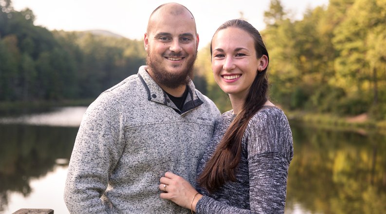 Derek Wade and Katie Brown’s engagement photograph.