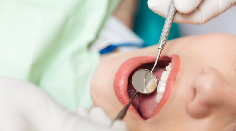 Person receiving dental care