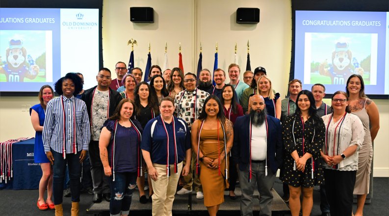 Group of military students