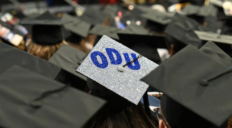 Photo of an ODU student's mortarboard.