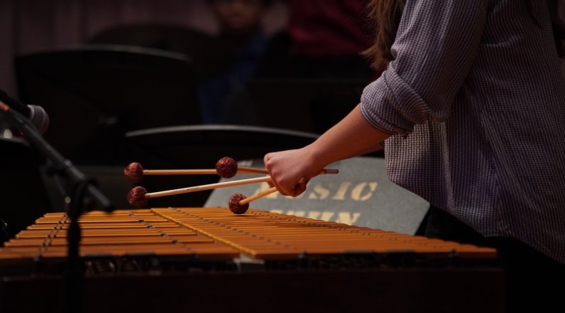 person playing a percussion instrument