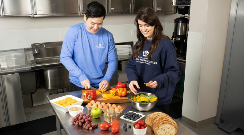 A couple preparing a healthy meal