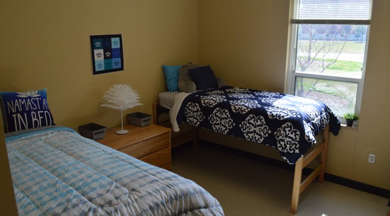 Two beds in ODU dorm room.