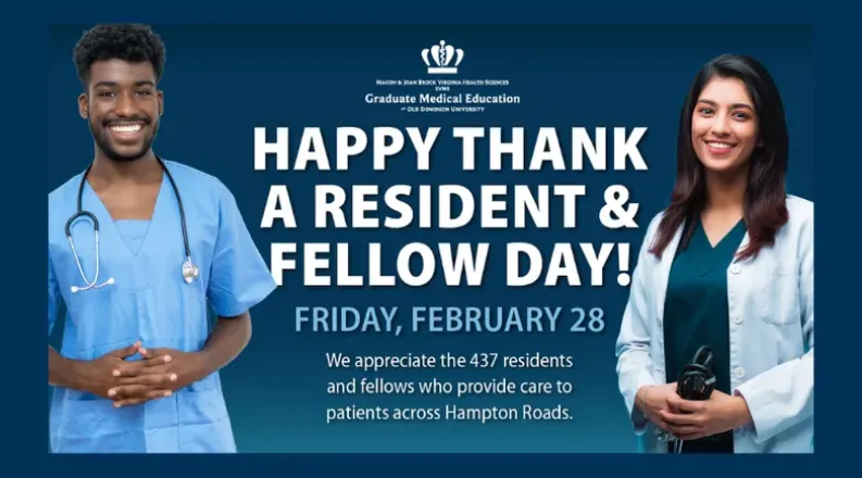 Happy Thank a resident and fellow day title with two residen