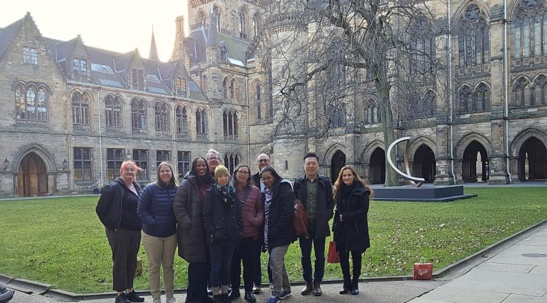Group of people outside of University of Glasgow
