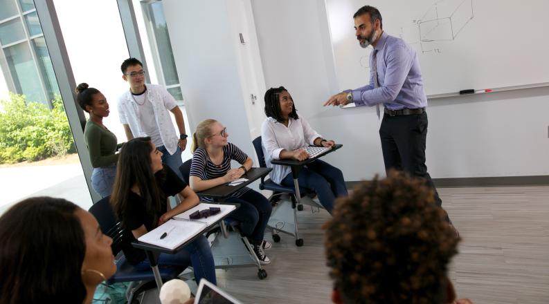 Professor Speaking to Students