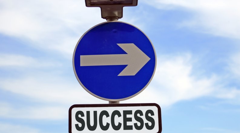 Conceptual sign of sucess in business and life