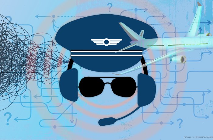 A graphic with a pilot and a plane.