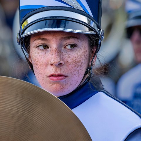 A member of the monarch marching band.