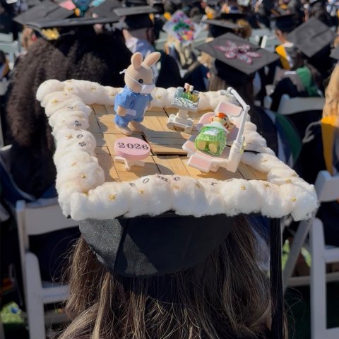 Grad cap at commencement