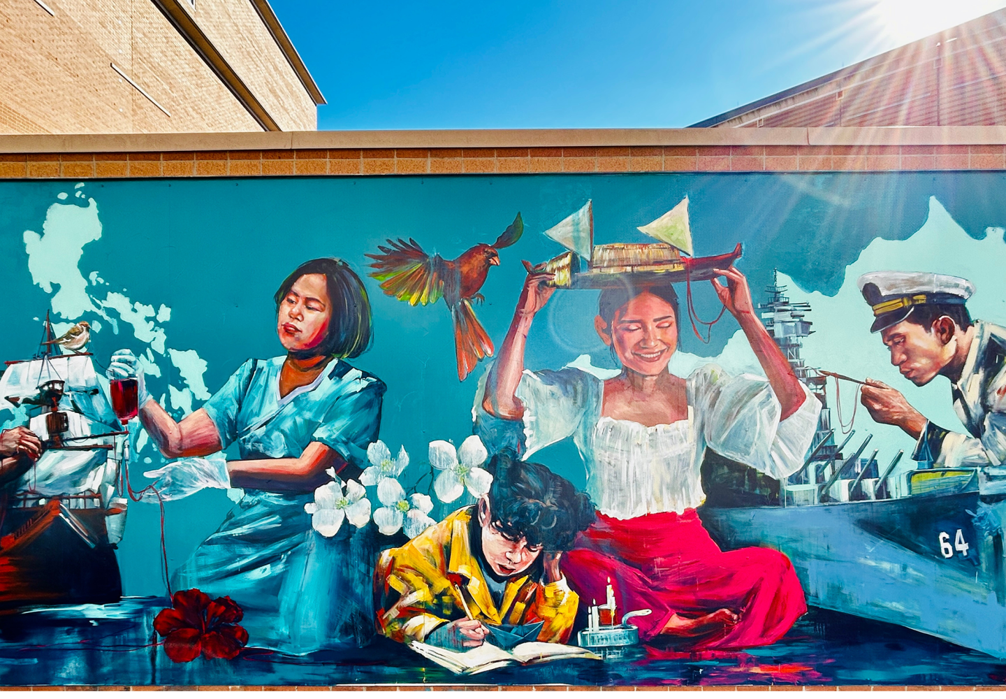 Threading Tides Mural by Venazir Martinez