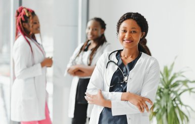 group of diverse female doctors