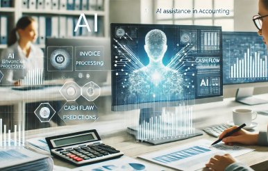 a high-tech computer screen with accounting