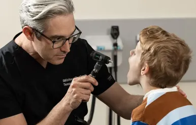 ENT examining child
