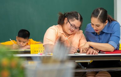 Special Education student and teacher