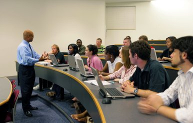 Professor and students in classroom