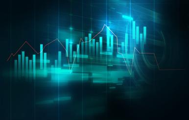 financial graph on technology abstract background