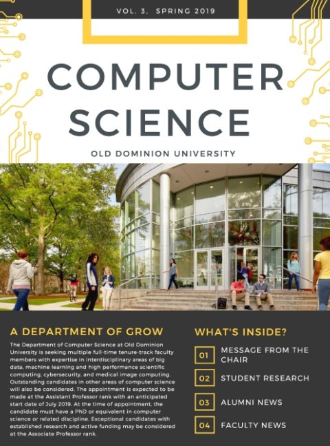 Computer Science Newsletter Spring 2019 Cover