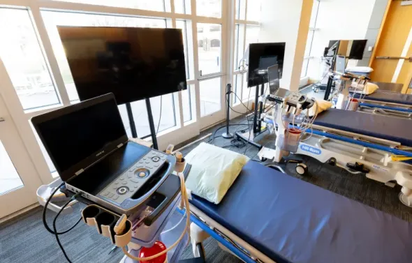 Set up for ultrasound lab for students