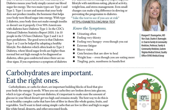 Cover of a newsletter with the topic of Diabetes Prevention