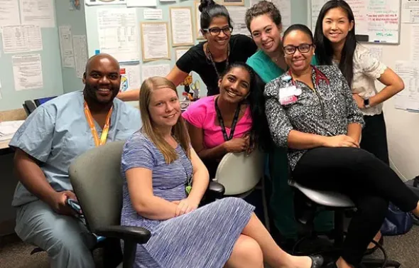 EVMS Pediatrics residents pose for a photo. Our residency pr