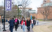 Students walking on campus
