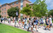 Students walking on campus
