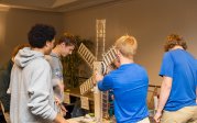 Students with wind energy generator