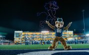 Big Blue enjoys the halftime drone show Thursday night.