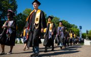 Students walking.