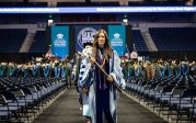 Helen Crompton walks through Chartway Arena.