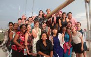 Residents on boat during orientation. 
