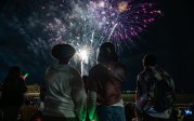 People watching fireworks.