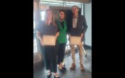 Celebrating EnMed award recipients Alayna Enos and Josh Pierce.