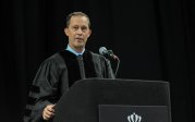 Scott Cooke '93, '96, group vice president and chief financial officer for Toyota Financial Services, spoke at the 2 p.m. ceremony for the College of Arts and Letters, Strome College of Business and College of Health Sciences. Photo Chuck Thomas/ODU