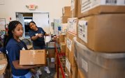 Students loading boxes