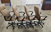 4-light brown Chairs with arms(black) with casters