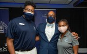 The Monarch Nation Tour came to an end with a reception for alumni, students and friends to meet President Brian O. Hemphill, Ph.D., and First Lady Marisela Rosas Hemphill, Ph.D., on Aug. 14 at the Priority Automotive Club at S.B. Ballard Stadium on Old Dominion University's campus.