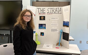 The Strata team – Kaylee with her research.
