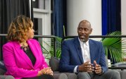Keynote speakers Jennell Whitfield Riddick, Ph.D. (left), and Dwight S. Riddick II, Ph.D., host a community conversation titled “Building the Beloved Community” at Old Dominion University’s 41st Annual Martin Luther King Jr. Observance on January 29.